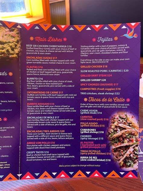 Menu At Rosarito Tacos And Tequilas Restaurant Croton On Hudson