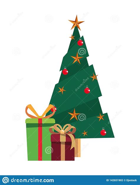 Christmas Pin Tree T Boxes Stock Vector Illustration