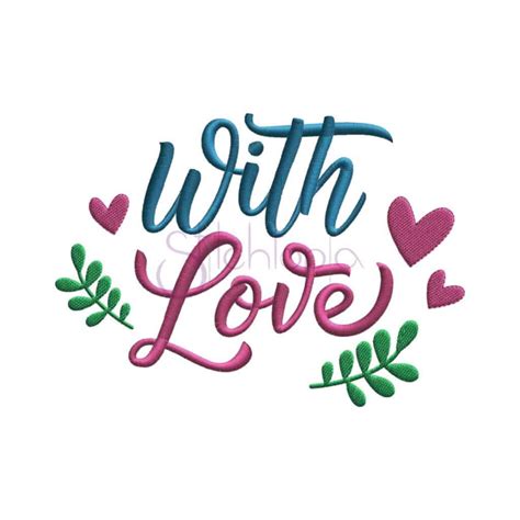 With Love Embroidery Design Stitchtopia