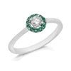 Ct White Gold Emerald And Diamond Cluster Ring Pts D F