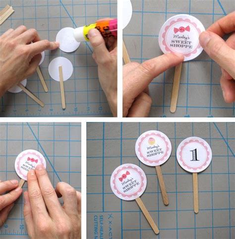 The Instructions For Making Cupcake Toppers Are Shown
