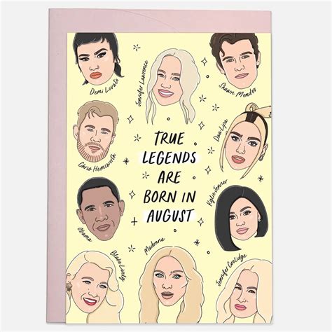 Legends August Birthday Card Kaart Blanche Outer Layer