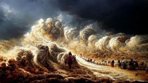 Premium Ai Image Illustration Of The Exodus Of The Bible Moses