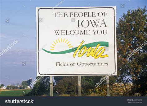 Welcome Iowa Sign Stock Photo 102596618 Shutterstock