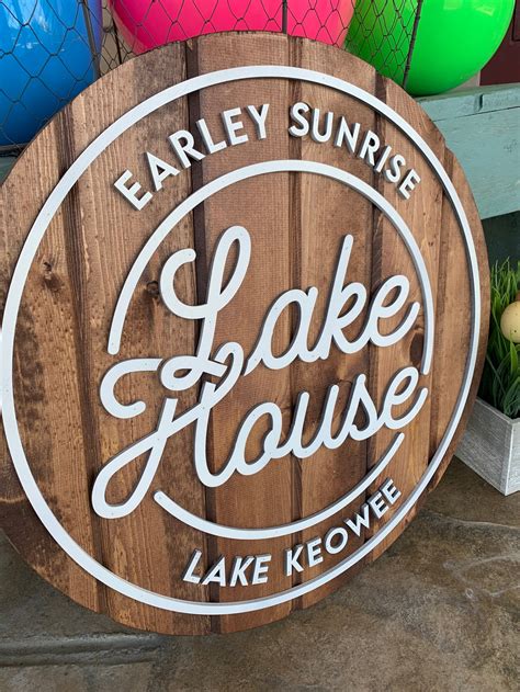 Lake House Welcome Sign Custom Lake House Round Welcome To Etsy