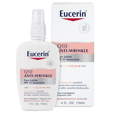 Eucerin Q10 Anti Wrinkle Face Lotion Spf 15 For Sensitive Skin 4 Fl Oz Bottle