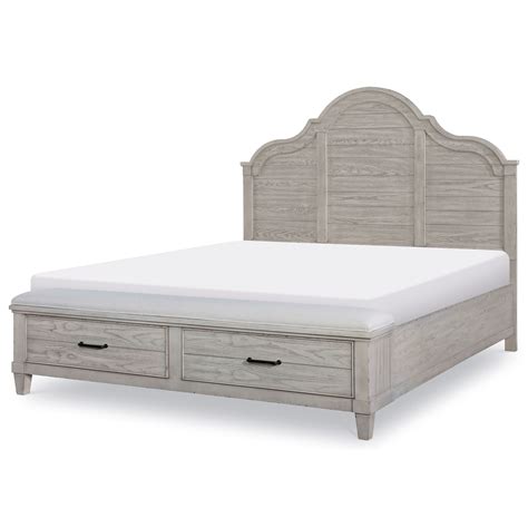 Legacy Classic Belhaven Modern Farmhouse Queen Arched Panel Bed With Storage Footboard Malouf