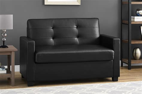 Mainstays Loveseat Sleeper Sofa Twin Black Faux Leather