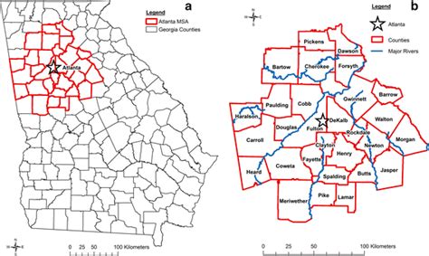 A Atlanta Msa Within The State Of Georgia B The 29 Counties Of The
