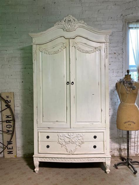 Painted Cottage Prairie Shabby Chic Armoire Wardrobe Etsy Painted