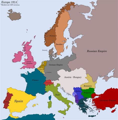 Onlmaps On Twitter Map Of Europe In 1914 Pre Ww1 Borders