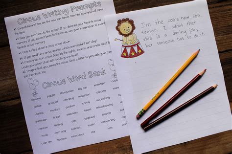 Circus Writing Prompts And Notebooking Pages Farmers Wife Rambles