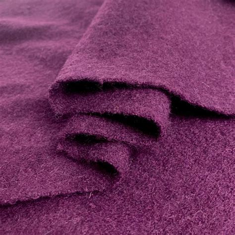 Pure Luxury 100 Boiled Wool Purple Jacket Fabric Plum Boiled Wool