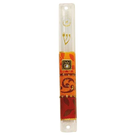 Decorated Acrylic Mezuzah From Israel