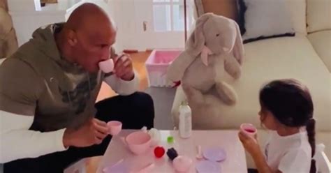 dwayne ‘the rock johnson hosts an adorable tea party with his 4 year old daughter tiana eric