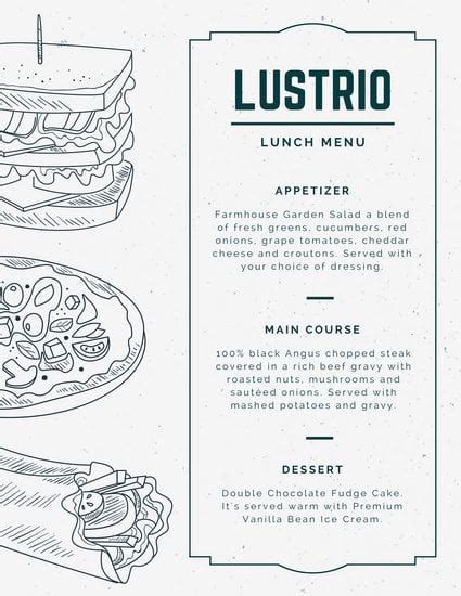 Teal Modern School Lunch Menu Templates By Canva