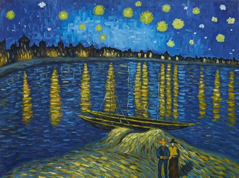 Vincent Van Gogh The Starry Night Over The Rhone Hand Painted