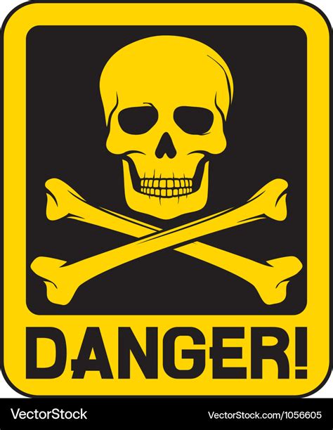 Skull Danger Sign Royalty Free Vector Image Vectorstock