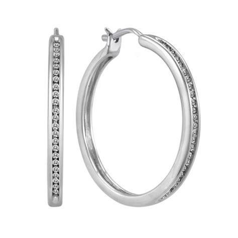 First, you don't want something that's too big for your face shape, nor do you want something that's too small. 1/4 Cttw. Diamond Sterling Silver Hoop Earrings - Jewelry ...