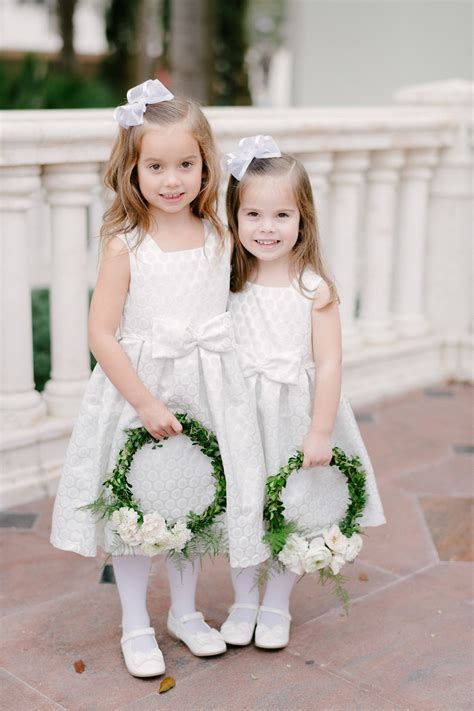 Flower Girls Will Carry Small Hand Wreaths Of Boxwood Greenery Fern