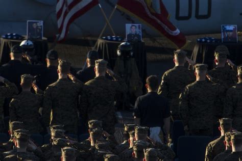 31st Meu Holds Sunset Memorial Service For Three Marines Killed In
