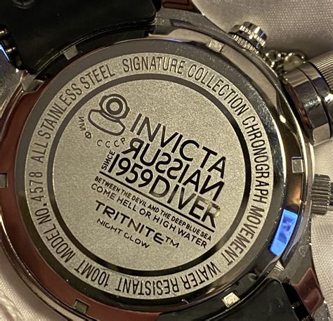 Invicta Russian 1959 Diver Model 4578 Watch 48mm Dial Tritnite Night Glow Ebay