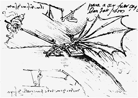 Leonardo Ornithopter Nleonardo Da Vincis Drawing Of A Wing Testing Rig