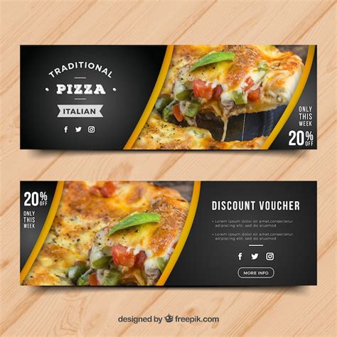 Free Vector Modern Pizza Banner