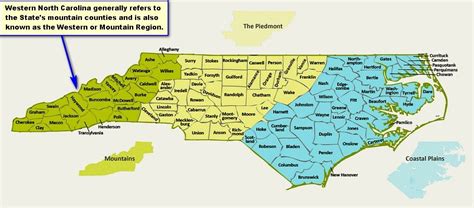 Western North Carolina North Carolina Map North Carolina History