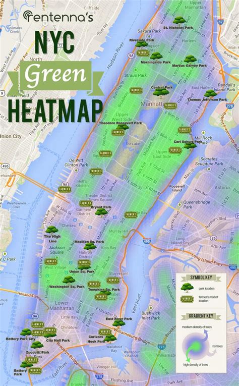 Manhattan Parks Map Map Of Manhattan Parks New York Usa