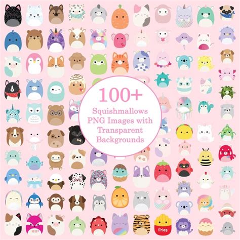 Squishmallows 100 PNG Clipart Images With Transparent Etsy UK