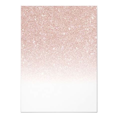 Rose Gold Sparkly Glitter Photo Bridal Shower Invitation