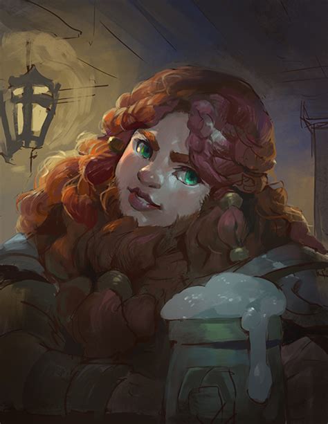 Bearded Dwarf Lady By Nightblue Art On Deviantart