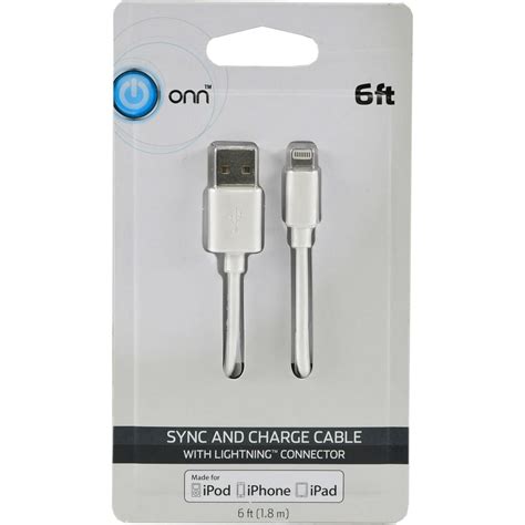 Onn Sync And Charge Cable With Lightning Connector For Ipad Iphone