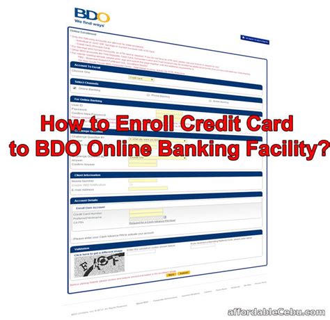 The cvv or cvv2 number is generated by a specific bank from which you issue your card. How to Enroll BDO Credit Card to Online Banking? - Banking 29642