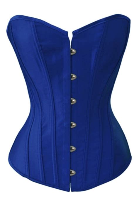 Chicastic Black Satin Sexy Strong Boned Corset Lace Up Overbust Waist Cincher Bustier Bodyshaper