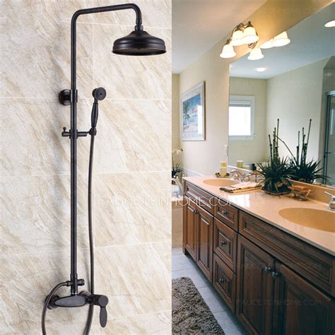 Retro Black Oil Rubbed Bronze Bathroom Exposed Shower Faucets
