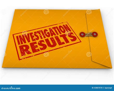 Investigation Results Yellow Envelope Research Findings Report Stock
