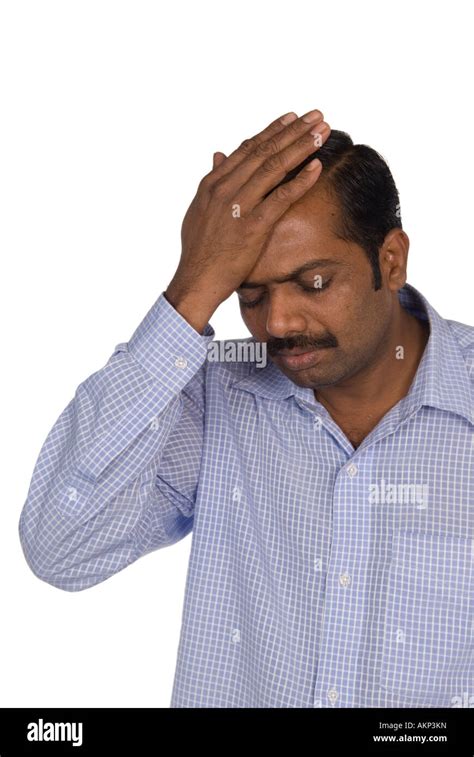 Mature Indian Man In Pain Stock Photo Alamy