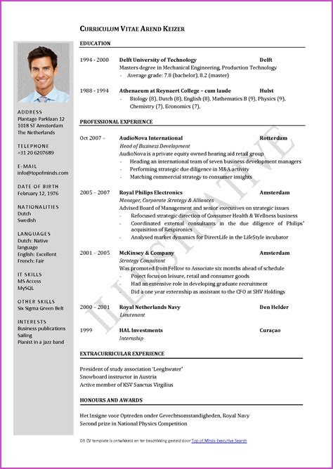 Curriculum Vitae Template Editable Resume Resume Examples V Xqooy E
