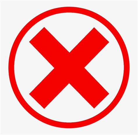 Red Cross Check Mark Icon Cartoon Style No Symbol Check Png And My