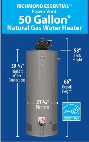 The anode rod takes one for the team, attracting corrosive minerals so that they corrode. Richmond® Essential® 50 Gallon Tall Power Vent 6-Year ...