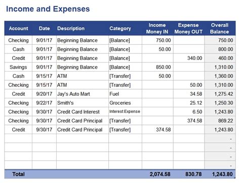 Excel Spreadsheet For Business Expenses Expense Spreadsheet