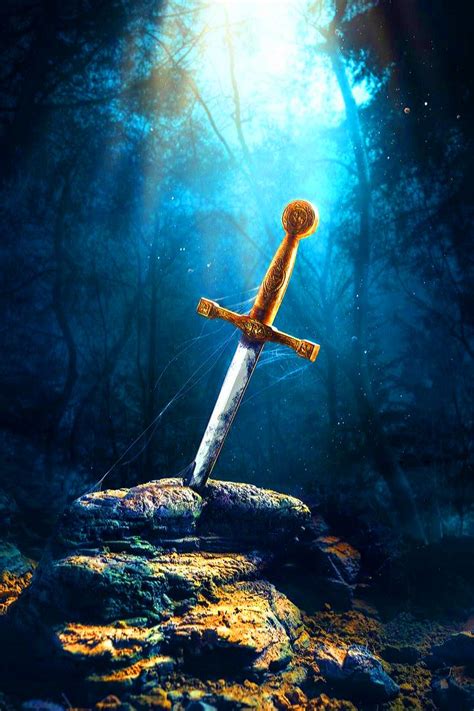 Excalibur Broceliande Magic Sword Wallpapers Sword In The Stone