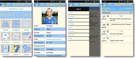 Във всички резултати, новини, снимки, събития, вече могат да бъдат достъпни директно от смартфона. FC Bubendorf
