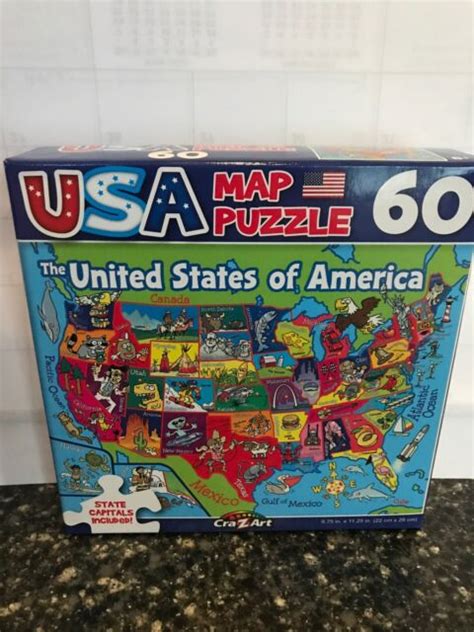 United States Map Puzzle Geography Capitals Usa Puzzle 60 Piece New