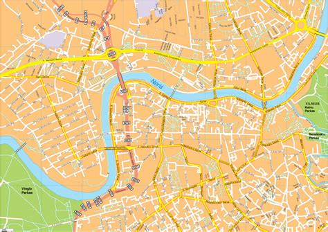 54° 41' 0 north, 25° 19' 0 east. Vilnius Vector EPS Map | A vector eps maps designed by our ...