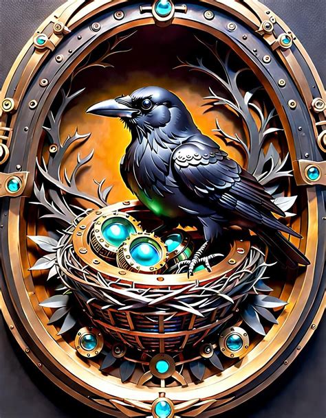 Steampunk Raven Nest Bluepencilxl Ai Generated Artwork Nightcafe