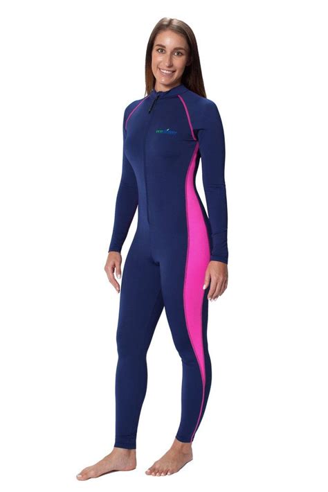 Women Full Body Swimsuit Stinger Suit Uv Protection Upf50 Navy Pink
