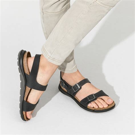 Birkenstock Sonora Cross Town Oiled Leather Black Sandals Free